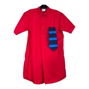 Men's collared dress shirt size medium color red HPI like new condition